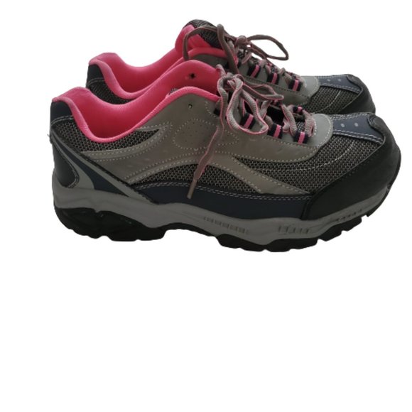 Brahma Women's Sarah Steel Toe Low Work Safety Shoe Gray/Pink Size USA 10 - Picture 3 of 11